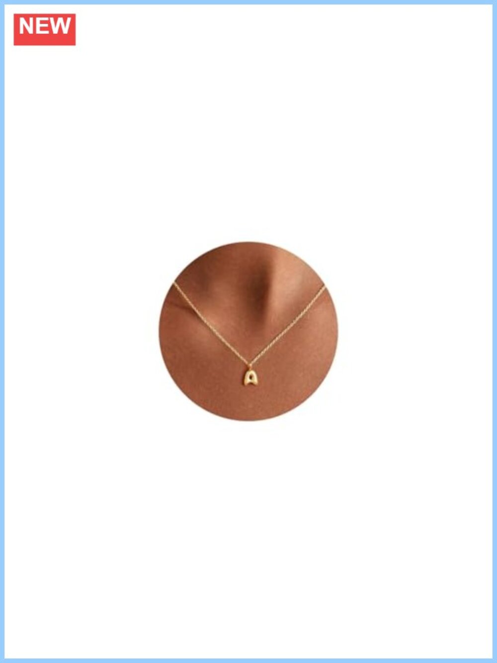 14K Gold Plated Initial Letter Pendant Necklace, 16" with Extender, Lobster